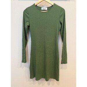 Reformation Women's Ribbed Long Sleeve Bodycon Stretch Midi Dress Large